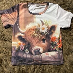 Girls Highland Cow Shirt